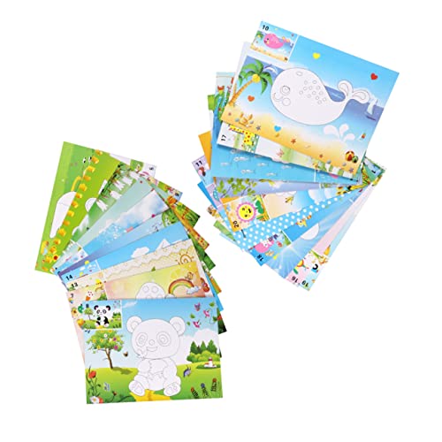 HONMEET 20er Packung DIY-Sticker-kit 3D-Aufkleber Für Scrapbooking Mosaik-Sticker-Kits Für Kinder DIY Bastelaufkleber Kinder Aufkleber DIY Kindergarten Projekte Aufkleber Für Kleinkinder von HONMEET