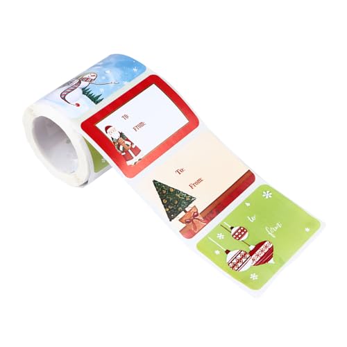 HONMEET 250 Stück Rolle Etiketten für Weihnachtsaufkleber weihnachtssticker kinder scheckheft Aufkleber für Geschenkverpackungen geschenkanhänger aufkleber weihnachten Siegel Aufkleber von HONMEET