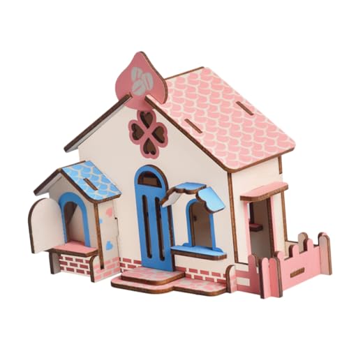 HONMEET 2St 3D-Rätsel Miniaturbausatz Puzzle für Kinder Kinderpuzzle holzbausatz Holz bausatz Kreative Dekoration Spielzeuge Kinderspielzeug Montagehaus aus Holz Modellbau aus Holz Bambus von HONMEET