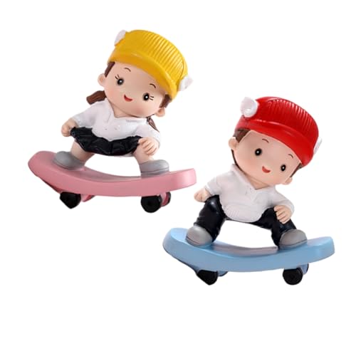 HONMEET 2St Autohandwerk kinder deko schreibtisch dekoration dekofiguren stitch tortendeko car decoration Statue Cupcake Topper Mädchenfigur Kuchendekoration Kuchendeckel Harz von HONMEET