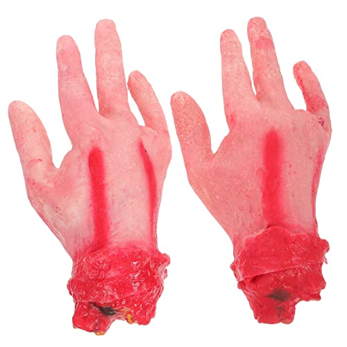 HONMEET 2St Halloween-Prothesen gruselige blutige abgetrennte Hand gruseliges Dekor Halloween Horror Halloween grusel fakeblood Halloween Tischdekoration Halloween-Streich-Requisite Vinyl von HONMEET