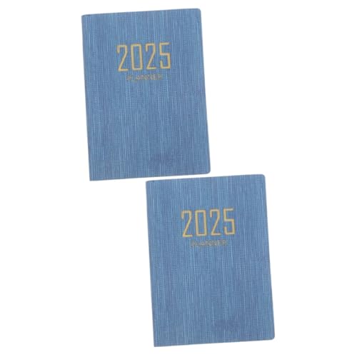 HONMEET 2St Zeitplan 2025 Jahr Essensplaner Agenda Notizblöcke Mini-Notizbücher Wochenplaner 2025 Mini-Pläne Blaues Notizbuch Notizheft kalender Bürozubehör Agenda Notizblock Papier Blue von HONMEET