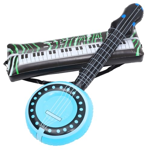 HONMEET 2St aufblasbare musikinstrumente aufblasbares keyboard Aufblasbare Musikrequisiten Aufblasbare Banjo-Versorgung spielzeug aufblasbare elektronische Tastaturen Partyzubehör PVC von HONMEET