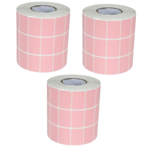 HONMEET 3 Rollen Quadratischer Etikettenaufkleber Etiketten Für Küchenflaschen Lebensmittelaufkleber Trocken Abwischbare Etiketten Wäscheetiketten Aufkleber Aus Beschichtetem Papier Rosa von HONMEET