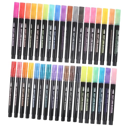 HONMEET 36st Stift Pastell-textmarker Färbemarker Fluoreszierender Textmarker Glitzermarker Bürobedarf Farbmarker Markierungen Masse Diy Liefert Bulk-marker Schicke Marker Acryl von HONMEET