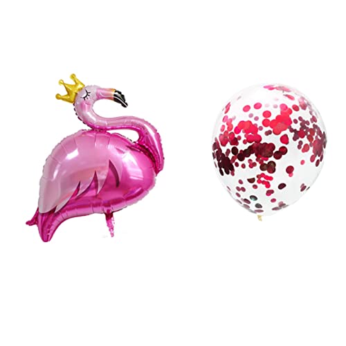 HONMEET 3st Partyballons Ballonzubehör Babyballons Kürbisballons Flamingos Riesige Luftballons Hawaii-partydekorationen Luftballons Pumpen Tropische Ballons Aufblasbarer Flamingo Düse Rosa von HONMEET