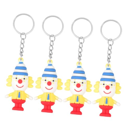 HONMEET 4 Stück Clown-Puppen-Schlüsselanhänger lustiger Schlüsselhalter Puppe Schlüsselanhänger Clown Schlüsselanhänger Schlüsseldekoration Rucksack Schlüsselanhänger Geldbörse-Ornament von HONMEET