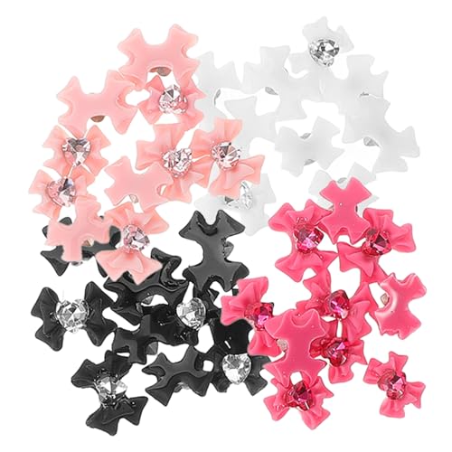 HONMEET 40st Bogen Nagel Dekoration Nagel Charme Bogen Nail Art Dekorationen Weiße Accessoires Diamant-dekor Maniküre Schmuck Selber Machen Rosa Nagel-strasssteine Diy Glas Kristall von HONMEET