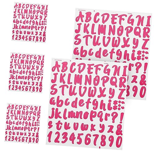 HONMEET 5 Bögen Briefkastenaufkleber Flaschenaufkleber Rosa Pvc Selbstklebende Alphabet Aufkleber Mehrzweck Briefkasten Buchstabenaufkleber von HONMEET