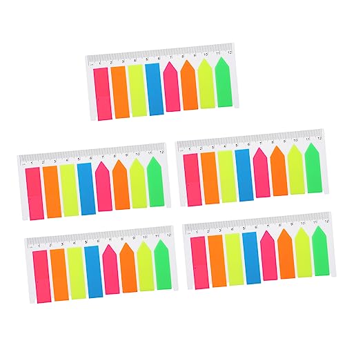 HONMEET 5 Sätze Index-Aufkleber Seite-Flags Lesezeichen farbige Klebestreifen Seitenmarkierungen Neon-Tabs bookmarks book marks Notizblöcke Buchaufkleber Indexaufkleber Haftnotizen PVC von HONMEET