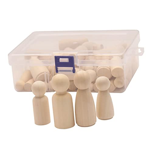 HONMEET 50 Stück DIY Holzpuppe Leere Puppen Selber Machen Spielzeug Für Kinder Kinderspielzeug Handgefertigte Peg-Puppen Dekorative Puppenkörper Holzpuppe Selber Färben Hölzern von HONMEET