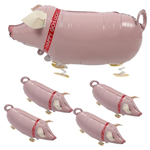 HONMEET 5St Ballon Tiere aufblasbar Kinderspielzeug Partei aufblasbar spielzeug für kinder toys Spielzeuge aufblasbares Spielzeug Schweinemodellierung aufblasbar Aluminiumfolie Rosa von HONMEET