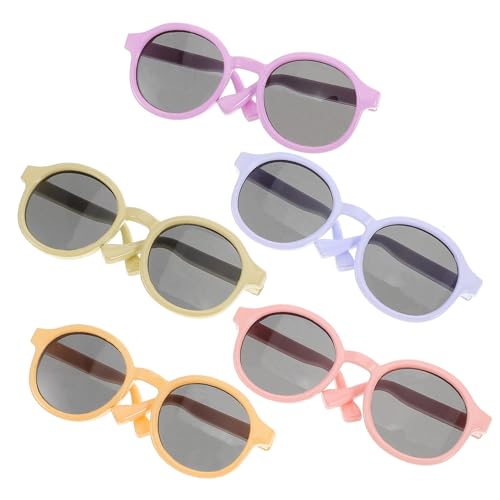 HONMEET 5St Puppenbrille Spielzeug-Accessoires Puppenparty Puppenmode Lesebrille für Puppen Miniatur-Brille für Puppe stylische Puppensonnenbrille lustige Brillenspielzeuge Plastik von HONMEET