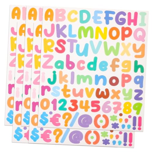 HONMEET 5St Reflektierende dekorative Zahlenaufkleber Scrapbooking Stickers namens Sticker Alphabet-Aufkleber Monogramm Zahlenaufkleber für Scrapbook Buchstaben- -Aufkleber von HONMEET