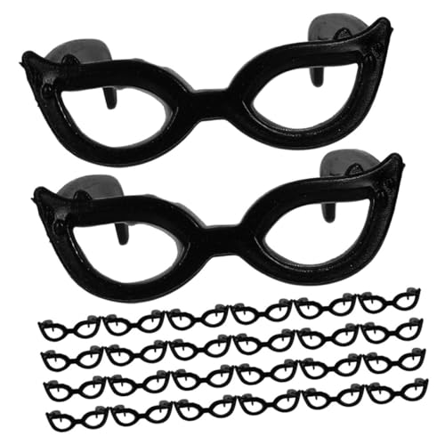 HONMEET 60St Mini-Brille Puppenbrillen Puppe Verkleidet Brille Miniaturpuppe puppenkleidung puppenspielzeug Kinderspielzeug Spielzeuge kleine Plastikgläser Puppen-Foto-Requisiten Black von HONMEET