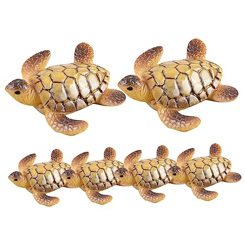 HONMEET 6St Miniatur-Schildkrötenfigur wohnaccessoires raumdeko naturdeko Mikro-Schildkröten-Ornamente Miniatur-Schildkrötenstatue kleine Schildkrötendekoration Schildkrötendekor aus Harz von HONMEET