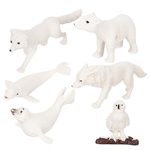 HONMEET 6St Tiermodelle für den Winter Waldtiere Babyfigur Mini-Wolf-Figuren kindergeburtstags mitgebsel zabawki stymulujące rozwój Miniaturspielzeug Kinderspielzeug Figuren für Kinder Abs von HONMEET