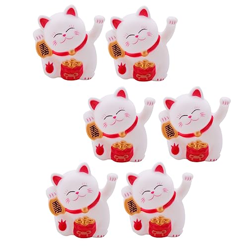 HONMEET 6St Winkende Katze Glückskatzenfiguren Fidget Squeeze-Spielzeug tierische Tischdekoration Katze-Auto-Ornament Druckentlastungsspielzeug für Erwachsene Party-Requisiten Vinyl von HONMEET