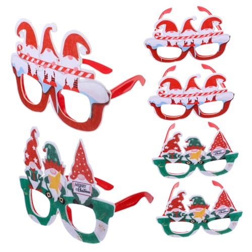 HONMEET 6St faschingsbrille karnevalsbrille Weihnachtsfeier Brillengestelle Weihnachtspartygläser für Kinder weihnachtsdeko Weihnachtsbrillenrahmen Weihnachtsbrillendekor Plastik von HONMEET