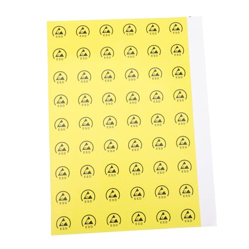 HONMEET 800 Stk Statische Aufkleber Achtung Aufkleber Statischer Warnaufkleber Elektrostatische Warnaufkleber Sicherheitsaufkleber Antistatik-warnaufkleber Esd-warnaufkleber Yellow Papier von HONMEET