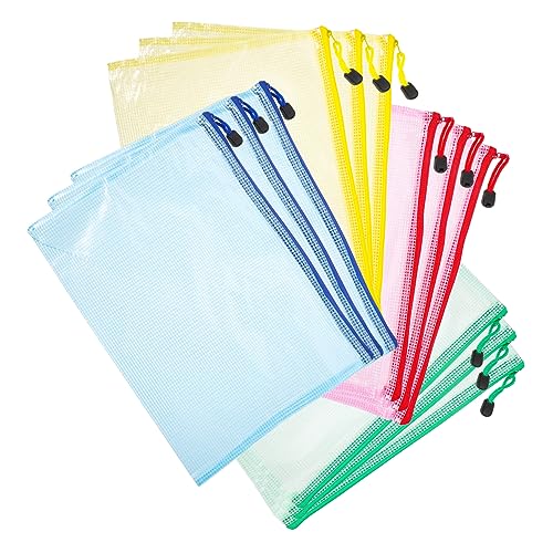 HONMEET A4 Transparente Wasserdichte Dokumententaschen Mit Reißverschluss Farbige Aufbewahrungstaschen Für Papierunterlagen Vielseitige Mesh Taschen Und von HONMEET