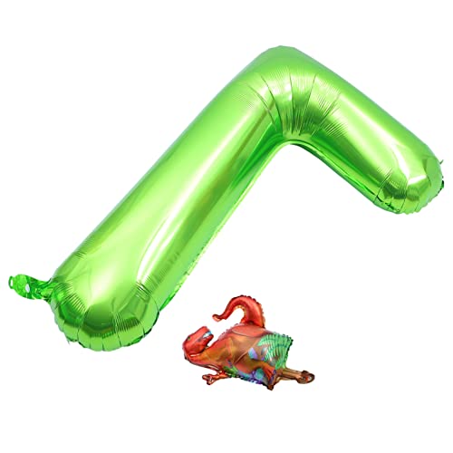 HONMEET Digitaler Aluminiumfolienballon Alphabet Ballons Grüne Ballons Dinosaurier Zahlenballons 3 Ballons Duschballons Partyballons Grüne Dekorationen Druckballons Riesenballon von HONMEET