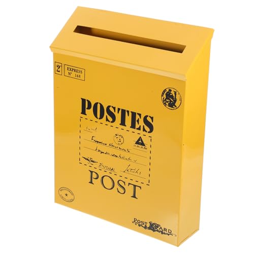 HONMEET E-Mail-Postfach Briefkasten Mailbox postbox briefkaesten versandschachtel postkasten gelbe postmappe briefständer Post-Organizer zum Aufhängen Eisen von HONMEET