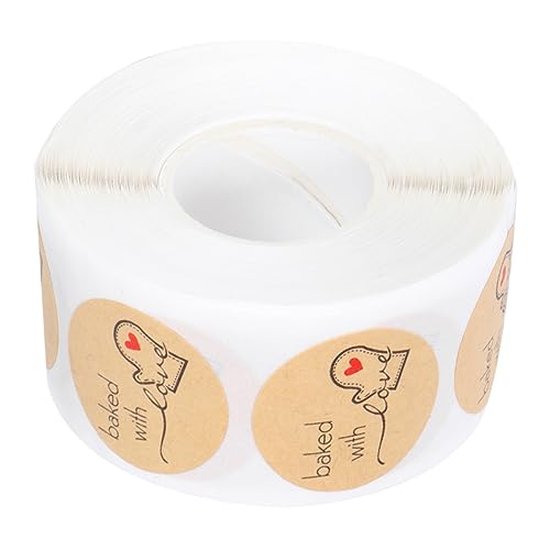 HONMEET Kraftpapier Aufkleberrolle Für Geschenkbeutel 100 Etiketten Herzform Ideal Für Geburtstag Weihnachten Und Geldgeschenke Selbstklebend Und Perfekt Zum von HONMEET