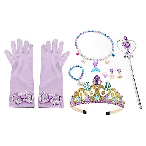 HONMEET Meerjungfrau Schmuckset Mit Halskette Ring Armband Und Ohrringen Für Mädchen Perfekte Accessoires Für Meerjungfrau Cosplay Und Kindergeburtstagsfeiern von HONMEET