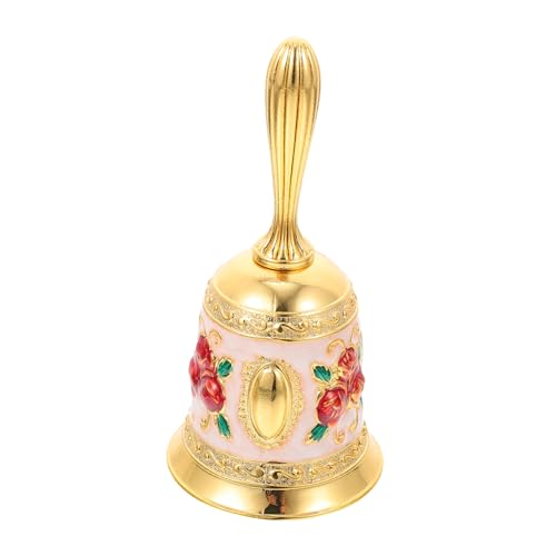 HONMEET Rosen glocken wedding bells handglocke tischklingel tischglocke Servierglocke Schlittenglocke Tischdekoration Anrufsglocke retro Desktop-Glocke Tisch Glocke Zinklegierung Golden von HONMEET