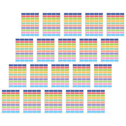 HONMEET Selbstklebende Etikettenaufkleber 20 Blatt Ablösbar Zum Beschriften Bunte Klassifizierungsetiketten Für Haushalt Und Büro von HONMEET