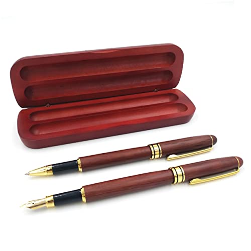 HONMEET Signierstift Set Aus Hochwertigem Rosewood Füllfederhalter Mit Tinte Ideal Für Schule Und Büro Eleganter Kassenstift Für Besondere Anlässe Geschenkidee Für Weihnachten von HONMEET