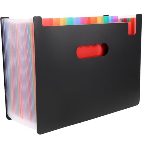 HONMEET farbige Sorteretiketten dokumente organizer file manager unterlagenmappe erweiterbarer Papier-Organizer Erweitern des ZIP-Dateiordners kleiner Aktenorganisator Quittungsmappe Black von HONMEET