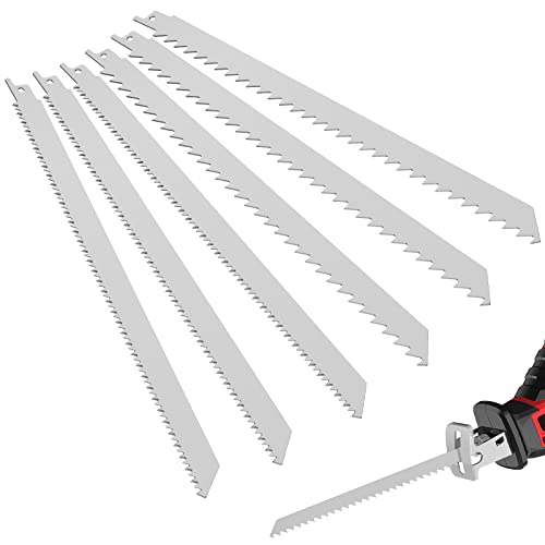 6 Stück Säbelsägeblätter aus Edelstahl 4/10TPI Astsägeblatt Scharfe Sägeblätter zum Schneiden von gefrorenem Knochen 300mm von HOOCOM