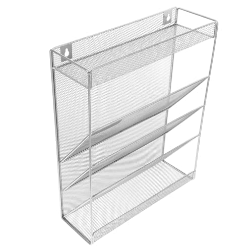 1 Satz Für Aktenregale Wandorganizer Fürs Büro Halter Für Kühlschrank Kühlschrankregal Wandorganisator Organizer Zum Aufhängen Von Ordnern Wandhalter Silver Eisen HOODANCOS von HOODANCOS