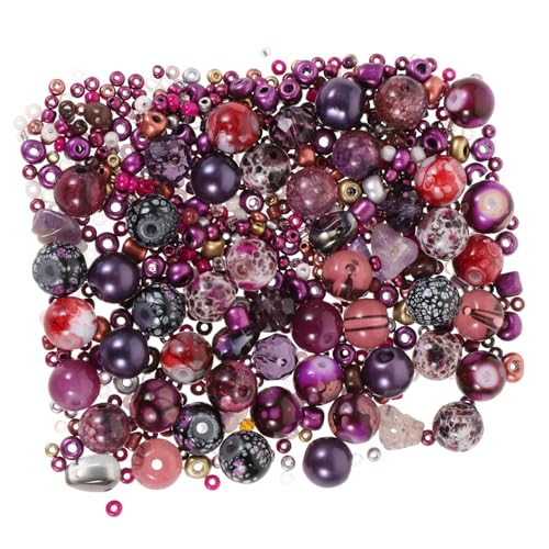 2 Packungen Gemischter Perlenanzug Handwerk Perlen machen Armband Perlenmaterial Perlen-Kit kunststoffperlen handmade ohrringe Perlenarmband zubehör selber machen Plastik Violett HOODANCOS von HOODANCOS