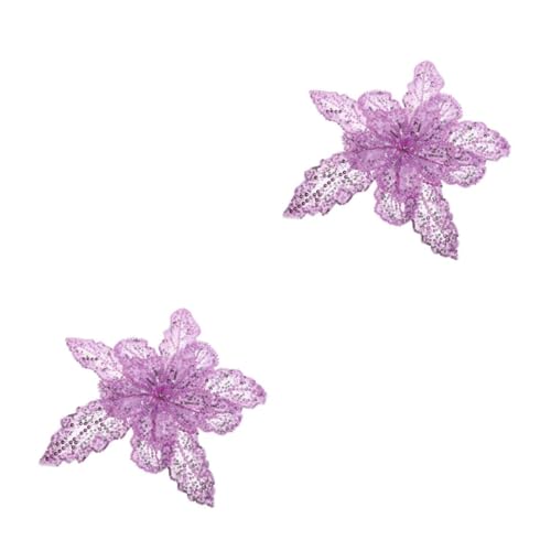 2St Pailletten-Perlendekoration festliche kleidung 3D-Blumen-Stickerei-Patches bestickte Spitzenapplikation floral gestickte Applikation Perlenblumenapplikation Polyester Lavender HOODANCOS von HOODANCOS