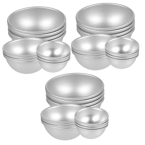 3 Sätze Form Für Badesalzkugeln 3d-planetenform Halbkugel Kuchenform Zinn Handgemachte Seifenformen Diy Seifenform Halbrunde Kugelbadform Halbkugelform Basteln Silver 12 Stück * 3 HOODANCOS von HOODANCOS