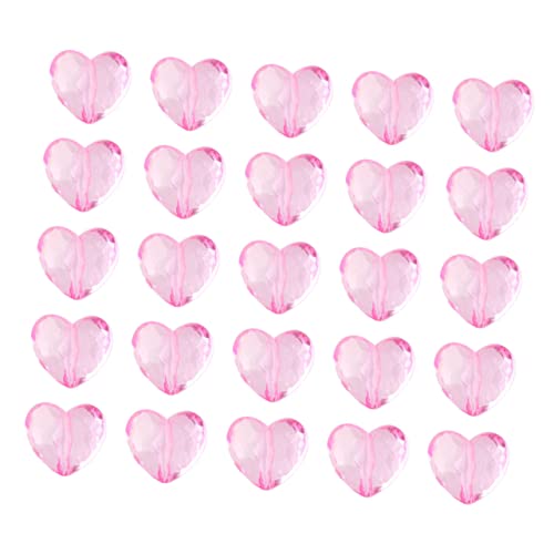 HOODANCOS 1 Packung lose Perlen Diamantschmuck Mini-Perlen Diamantanhänger Gardinenperlen klare Herzperlen schmuck machen rosa Schlüsselanhänger pink Vorhang Kristallperlen Herz Acrylperlen von HOODANCOS