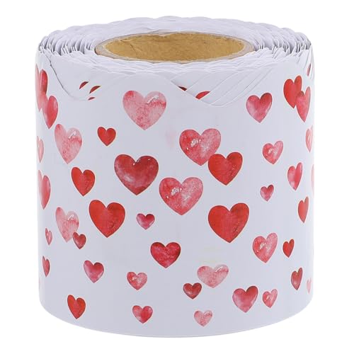 HOODANCOS 1 Rolle Aufkleber mit gewellter Grenze Whiteboard-Ränder valentinstag rand trimmen Wandtattoos classroom decorations Schuldekoration Poster Pinnwand-Grenzen gezackte Ränder Papier von HOODANCOS