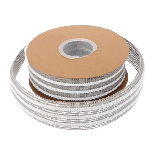 HOODANCOS 1 Rolle Gestreiftes Mesh-Gurtband bedrucktes Wickelband dekorative Bänder Blumenverpackungsbänder Nähband geschenkband seidenband ribbon Band für DIY Geschenkzubehör Polyester Grey von HOODANCOS