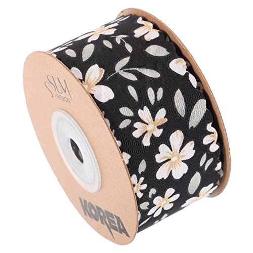 HOODANCOS 1 Rolle Kleines Blumenband Geschenkband Zum Muttertag Multifunktions-bastelband Kranz Girlande Band Diy Bastelband Band Für Die Hochzeitsparty Band Für Blumenstrauß Polyester Black von HOODANCOS