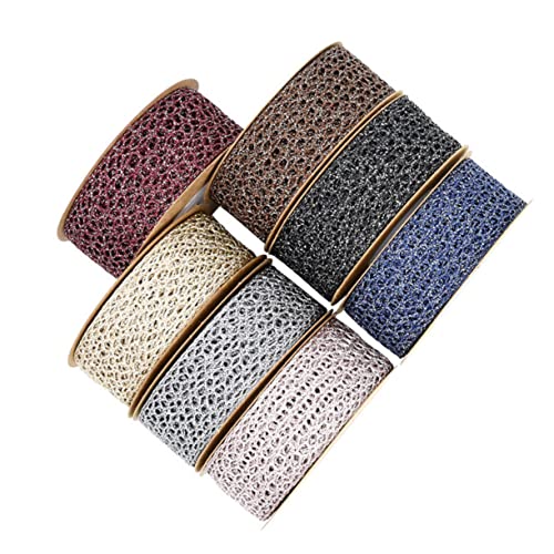 HOODANCOS 1 Rolle Mesh-Geflecht-Seil handmade schmuck Handgefertigte Schmuckstücke DIY-Materialien Spitzenband Hochzeitsdekoration Blumendekoration Geschenkband Mesh-Band-Seil Band Seil Rosa von HOODANCOS