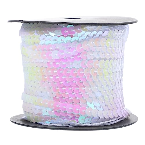 HOODANCOS 1 Rolle Pailletten-Patches für Kleidung Tasse Pailletten Handwerk Pailletten von Hand nähen sewing accessories glitter basteln DIY Kleidung Pailletten Kreis Pailletten PVC Weiß von HOODANCOS