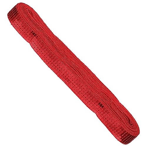 HOODANCOS 1 Rolle Paillettenspitze Paillettennähte Stretch-paillettenbesatz Meerjungfrau Handwerk Silberne Accessoires Paillettenvorhang Diy-kleiderbesatz Multifunktions-kostümbesatz Pvc Rot von HOODANCOS