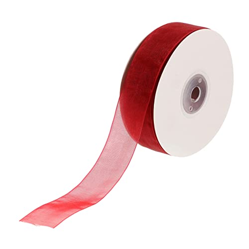 HOODANCOS 1 Rolle Verpackungsband Paketband Geschenkband Aus Tüll Schneidbares Bastelband Organza-wickelband Haarschleifenband Band Zum Basteln Festival-geschenkband Tüllband Rot Polyester von HOODANCOS