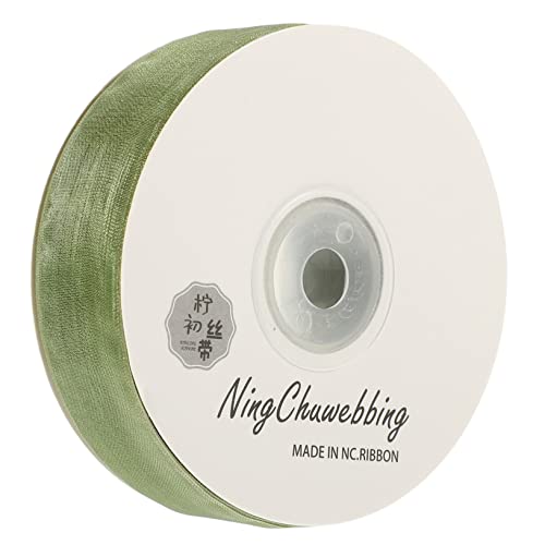 HOODANCOS 1 Rolle Verpackungsband seidenband ribbon geschenkverpackung festival band bandfeile Organza-Wickelband Band für Kränze Festival-Geschenkband Festival-Handwerksband Polyester Green von HOODANCOS