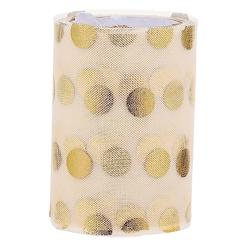 HOODANCOS 1 Rolle -mesh-band Hochzeitsdekoration Glitzerband Haarklammer Haarspangen Schleife Geschenkbänder Netzband Geschenkband Tüllband Banddekor Breites Band Polyester Golden von HOODANCOS