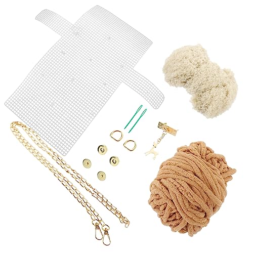 HOODANCOS 1 Satz DIY-Garnbeutel Stickerei-Kits flauschige Plüschhandtaschen Häkelset Geldbörsen Umhängetasche selbstgemachtes Material DIY-Handtaschen-Material-Kit gestickt Flickzeug häkeln von HOODANCOS