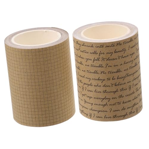 HOODANCOS 1 Satz Handkontenbänder Klebebänder Dekorative Bänder Aufkleber Mit Retro-motiven Milchband Kraftband Dekoratives Papierband Klebriges Papierband Kassette Kraftpapier 2 Rollen von HOODANCOS